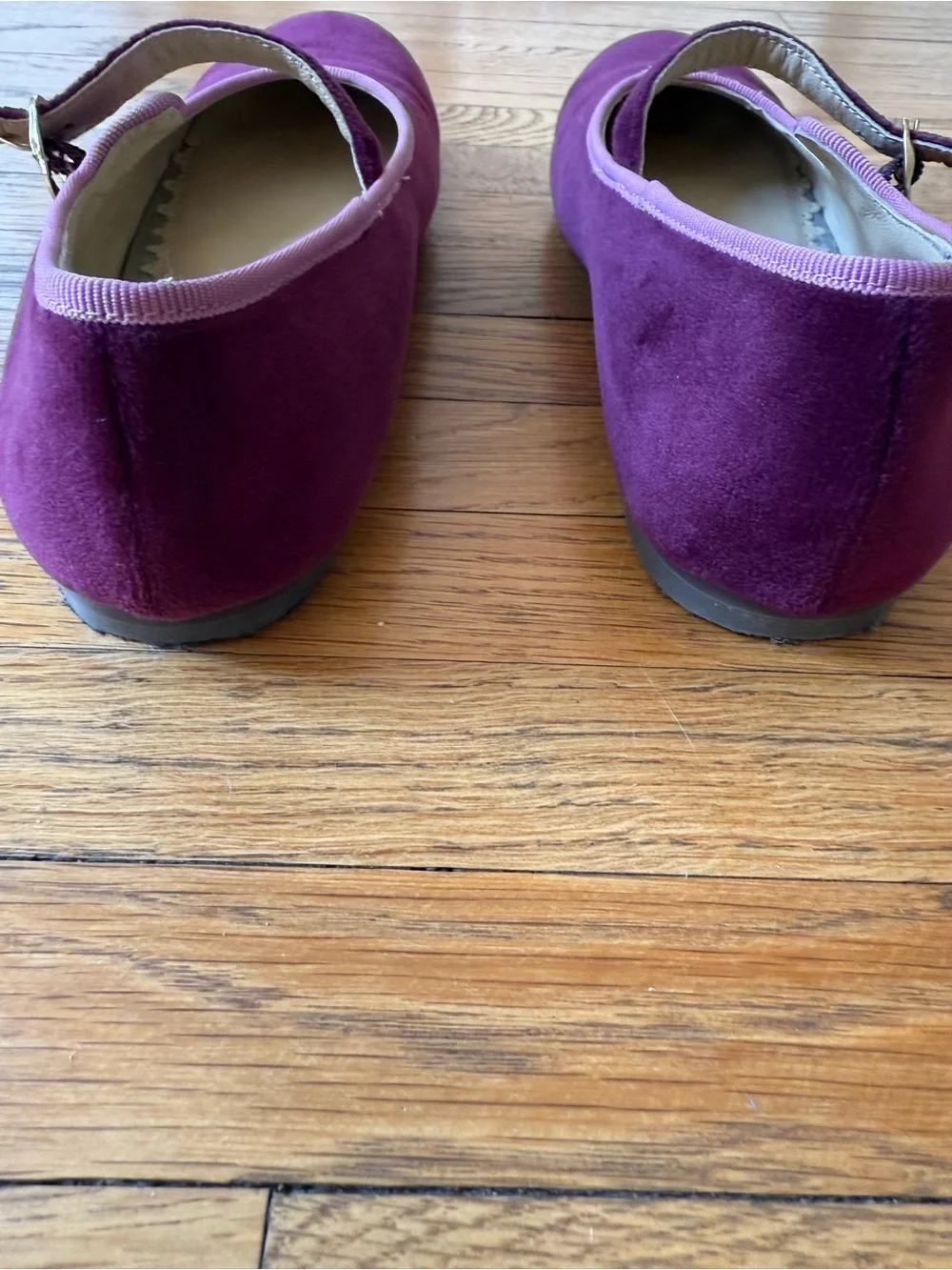 Mini Boden Velvet Mary Jane Shoes Deep Wisteria